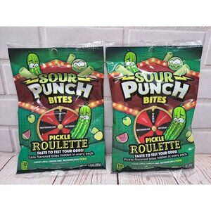 2 PACK - Limited Edition Sour Punch Bites Pickle Roulette, 3.7 Oz Bag NEW FLAVOR